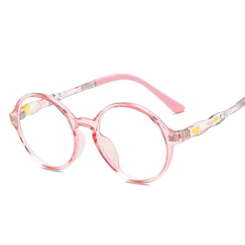 New Kids' Round Frame Anti-blue Flat Mirror Tr90 Colorful Kids' Glasses for Students eprolo