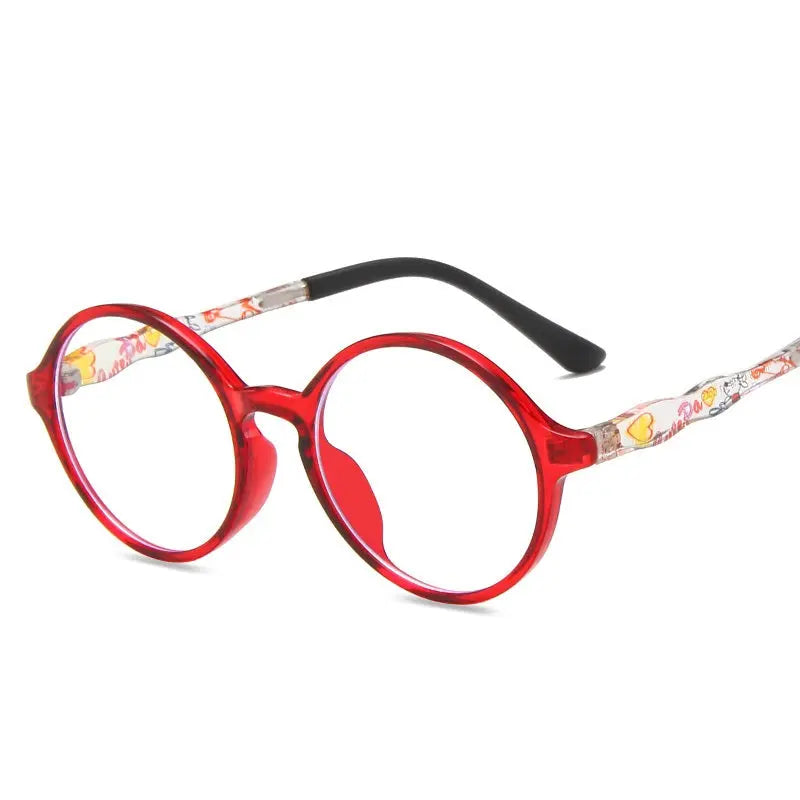 New Kids' Round Frame Anti-blue Flat Mirror Tr90 Colorful Kids' Glasses for Students eprolo