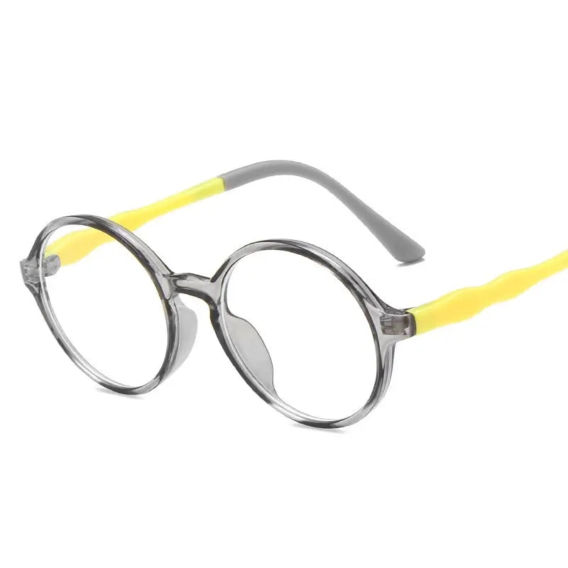 New Kids' Round Frame Anti-blue Flat Mirror Tr90 Colorful Kids' Glasses for Students eprolo