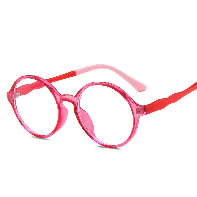 New Kids' Round Frame Anti-blue Flat Mirror Tr90 Colorful Kids' Glasses for Students eprolo