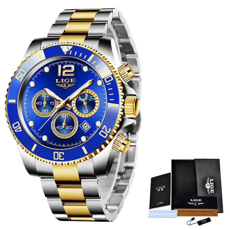 New Quartz Watch Men's Sports Waterproof Watch Multifunctional Chronograph eprolo