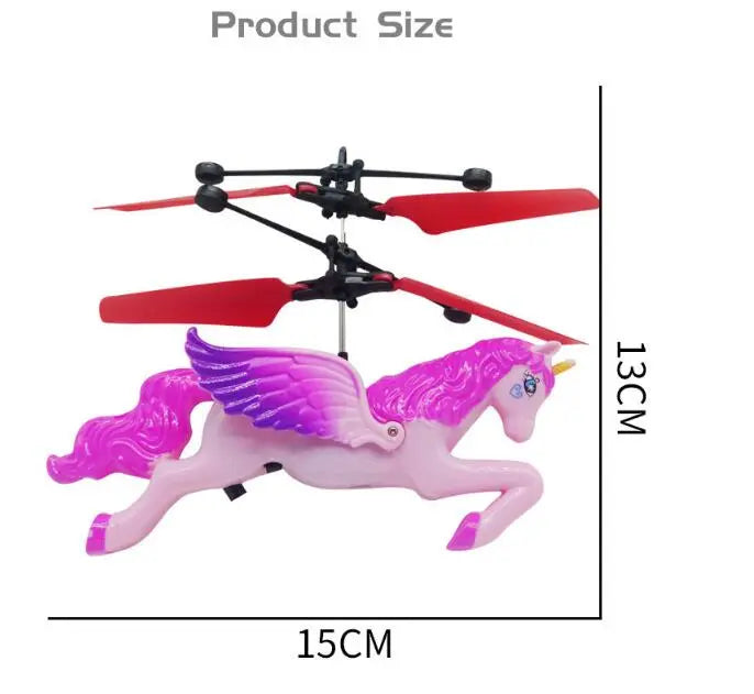 New Unicorn Induction Flying Machine Induction Pegasus Cartoon Helicopter Children's Toy eprolo