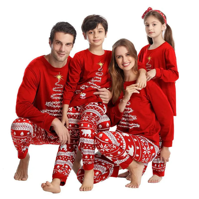 New Year Autumn and Winter Parent Child Costume Family Costume Christmas Cotton Parent Child Costume Pajama eprolo