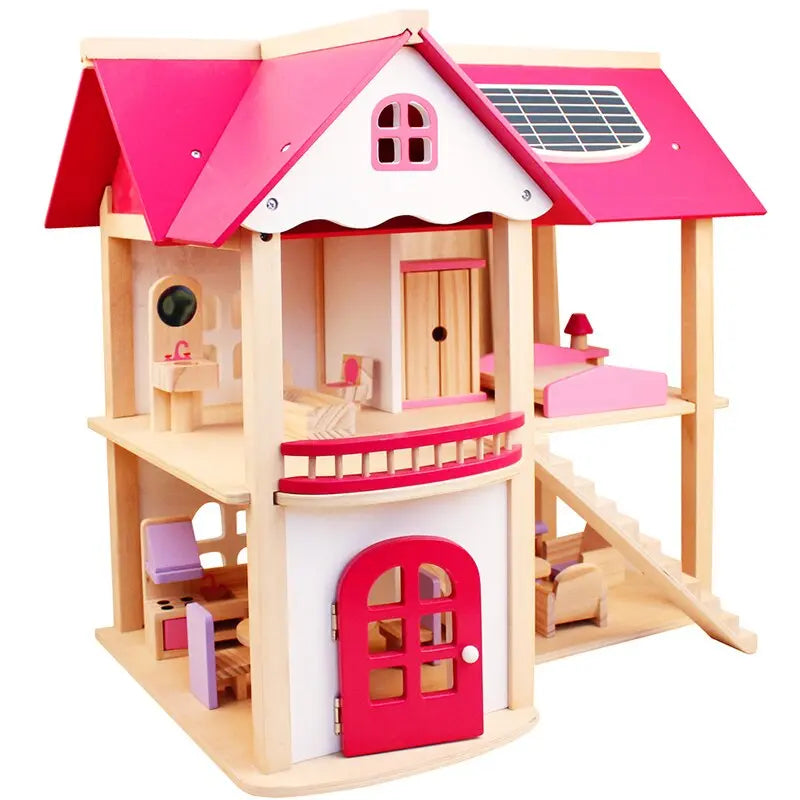 Pretend Play Furniture Toys Wooden Dollhouse Furniture Miniature Toy Set Doll House Toys for Children Kids Toy eprolo