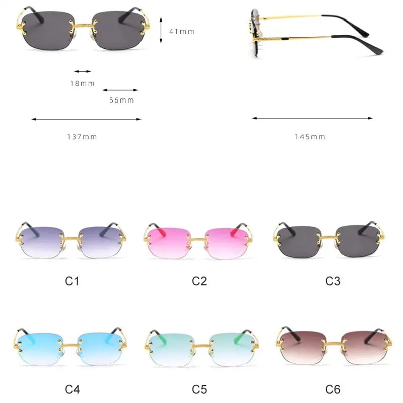 Rimless Sunglasses Women Retro Square Frameless Sun Glasses Men In Bulk Vendor Sun Glasses For Women Fashion eprolo