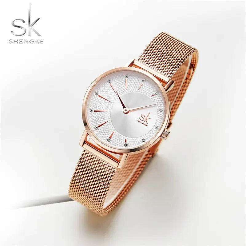 SHENGKE SK Women Watch Top Brand Luxury 2019 Rose Gold Women Bracelet Watch For Ladies Wrsit Watch Montre Femme Relogio Feminino eprolo