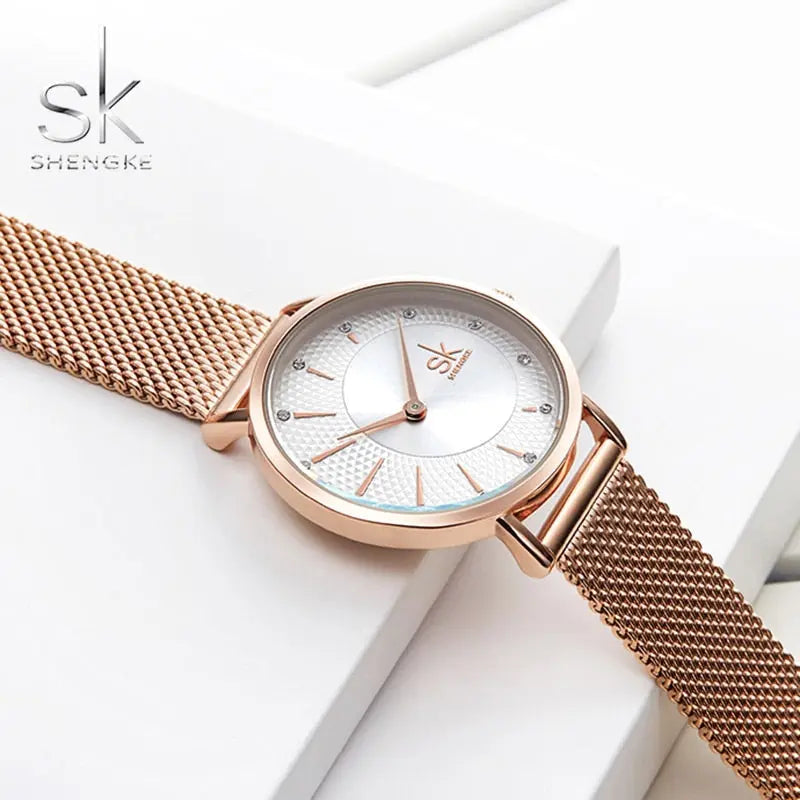 SHENGKE SK Women Watch Top Brand Luxury 2019 Rose Gold Women Bracelet Watch For Ladies Wrsit Watch Montre Femme Relogio Feminino eprolo