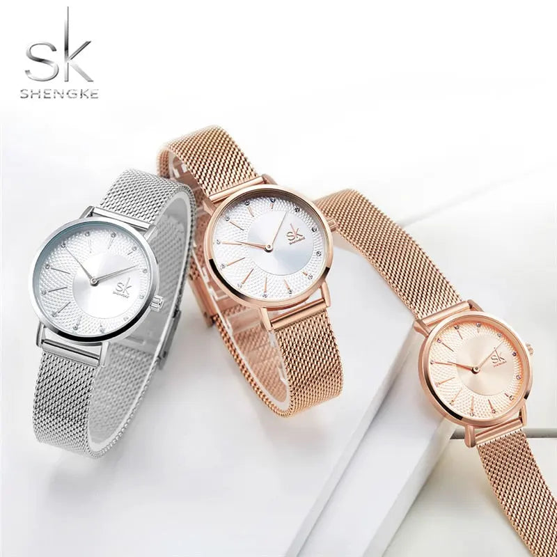 SHENGKE SK Women Watch Top Brand Luxury 2019 Rose Gold Women Bracelet Watch For Ladies Wrsit Watch Montre Femme Relogio Feminino eprolo