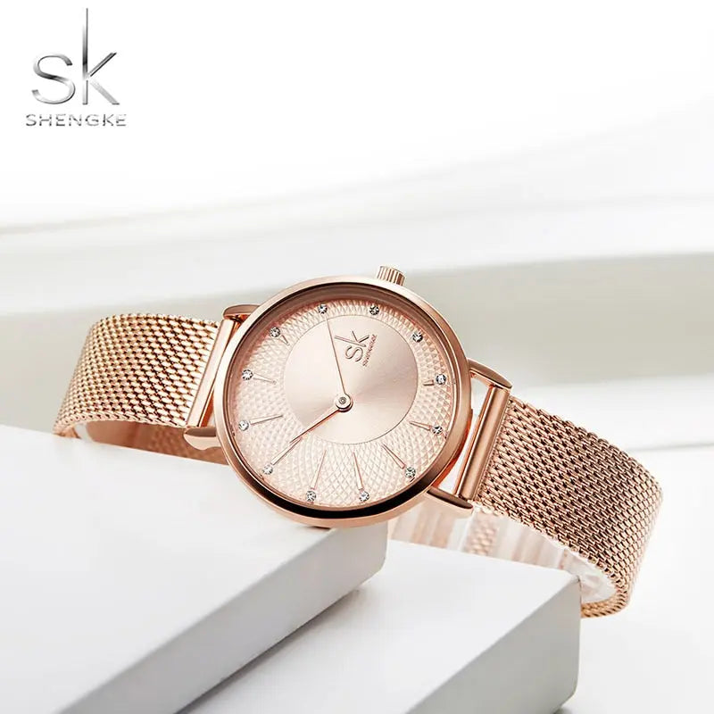 SHENGKE SK Women Watch Top Brand Luxury 2019 Rose Gold Women Bracelet Watch For Ladies Wrsit Watch Montre Femme Relogio Feminino eprolo