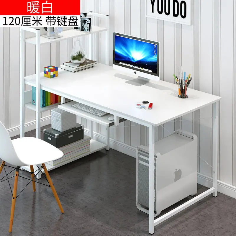 Simple Bookshelf Computer Desk Desktop Home Desk Bedroom Student Economical Desk Simple Modern Writing Combination M.Noor