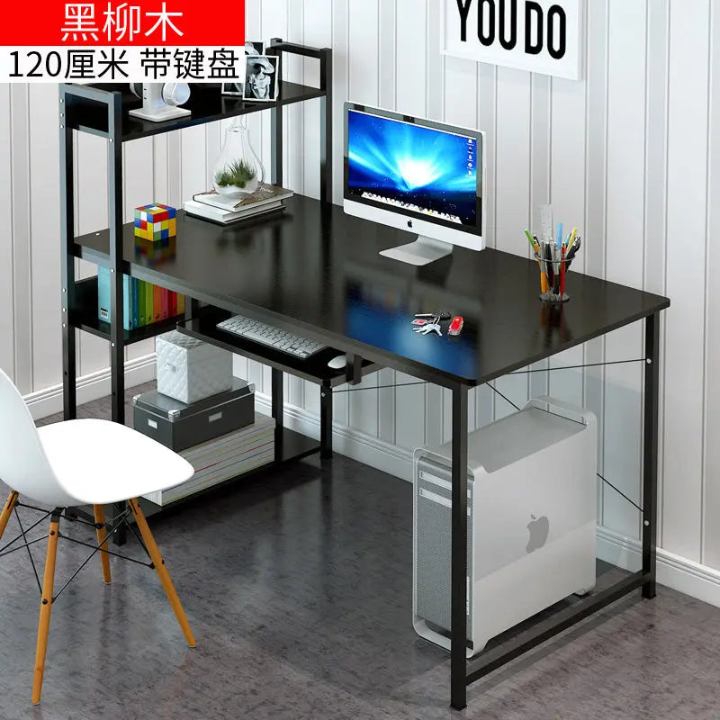 Simple Bookshelf Computer Desk Desktop Home Desk Bedroom Student Economical Desk Simple Modern Writing Combination M.Noor