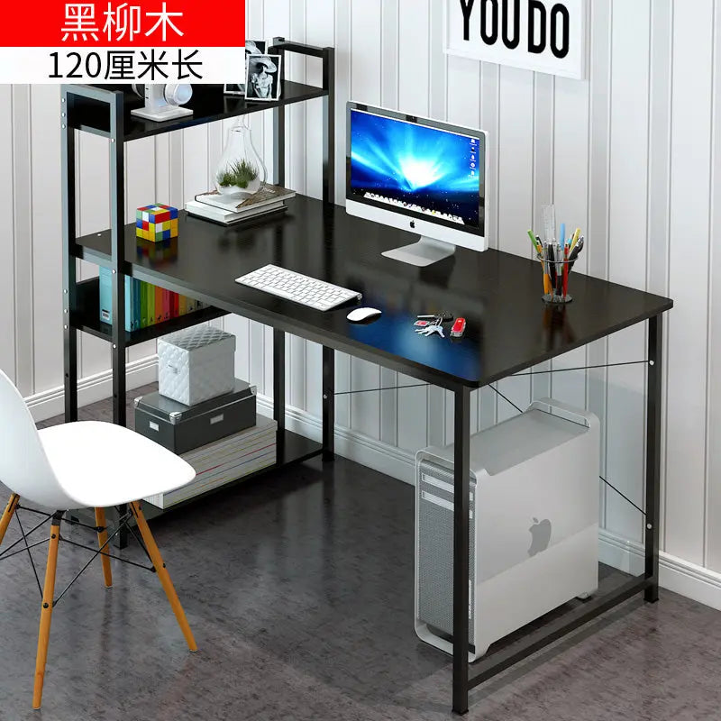 Simple Bookshelf Computer Desk Desktop Home Desk Bedroom Student Economical Desk Simple Modern Writing Combination M.Noor