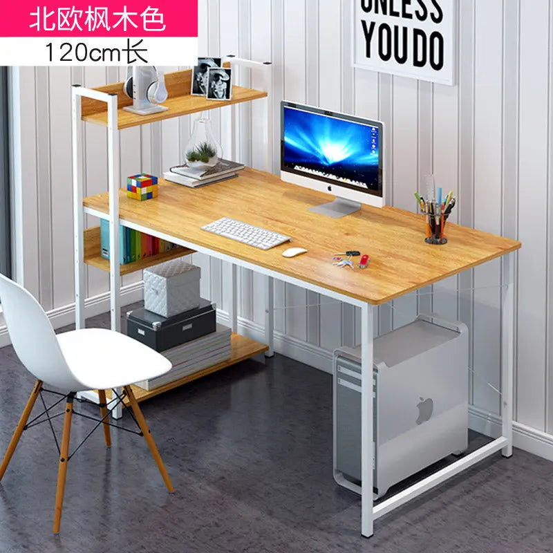 Simple Bookshelf Computer Desk Desktop Home Desk Bedroom Student Economical Desk Simple Modern Writing Combination M.Noor