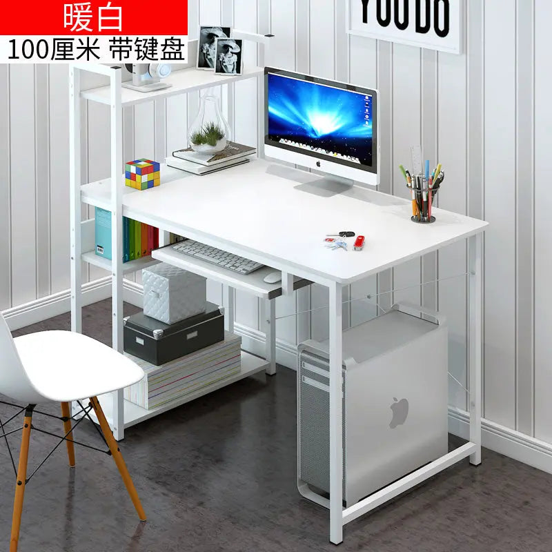 Simple Bookshelf Computer Desk Desktop Home Desk Bedroom Student Economical Desk Simple Modern Writing Combination M.Noor