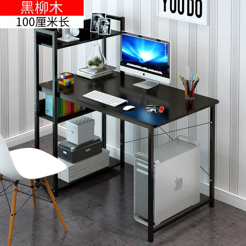 Simple Bookshelf Computer Desk Desktop Home Desk Bedroom Student Economical Desk Simple Modern Writing Combination M.Noor