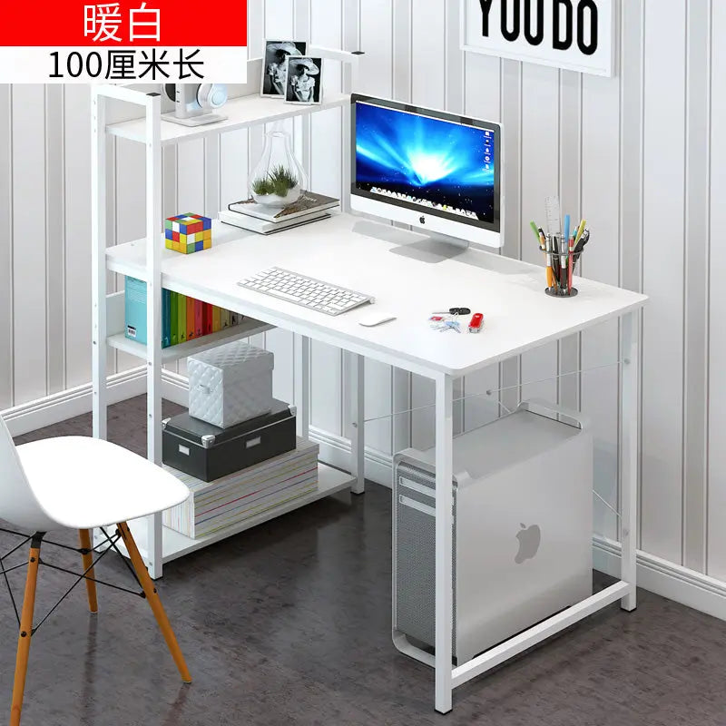 Simple Bookshelf Computer Desk Desktop Home Desk Bedroom Student Economical Desk Simple Modern Writing Combination M.Noor