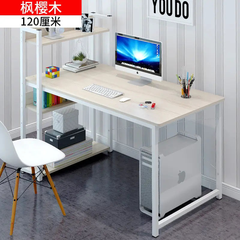 Simple Bookshelf Computer Desk Desktop Home Desk Bedroom Student Economical Desk Simple Modern Writing Combination M.Noor