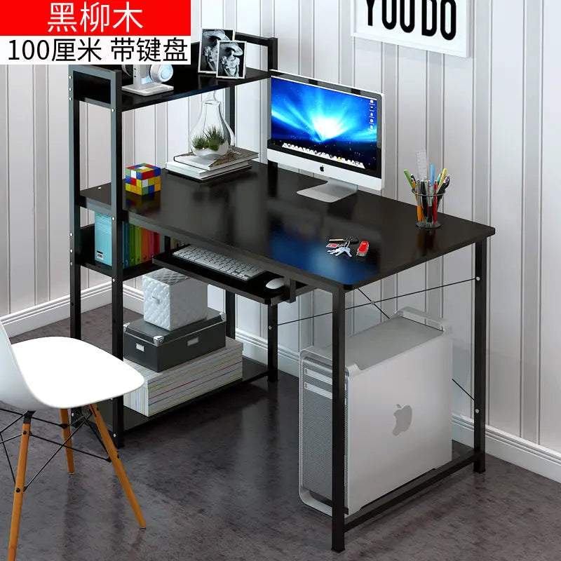 Simple Bookshelf Computer Desk Desktop Home Desk Bedroom Student Economical Desk Simple Modern Writing Combination M.Noor