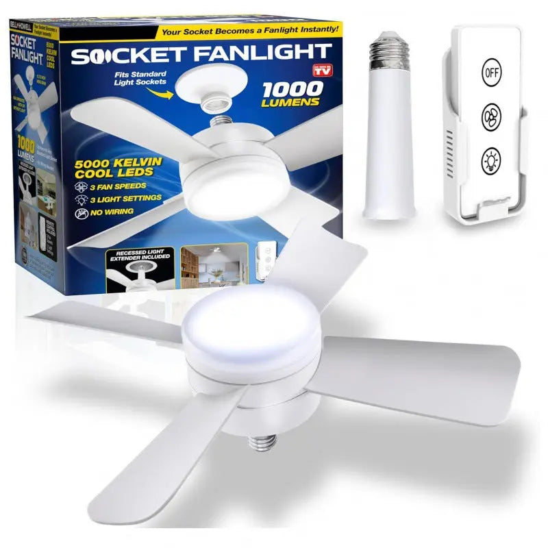 Socket Fan Light With Remote Adjustable Screw Mouth Intelligent Remote Control Integrated LED Fan Light M.Noor