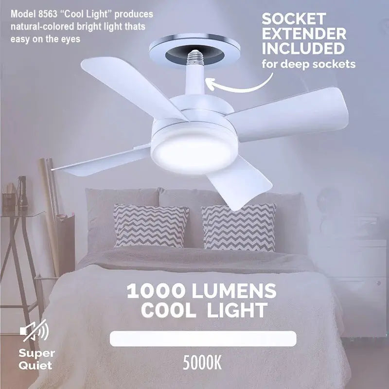 Socket Fan Light With Remote Adjustable Screw Mouth Intelligent Remote Control Integrated LED Fan Light M.Noor