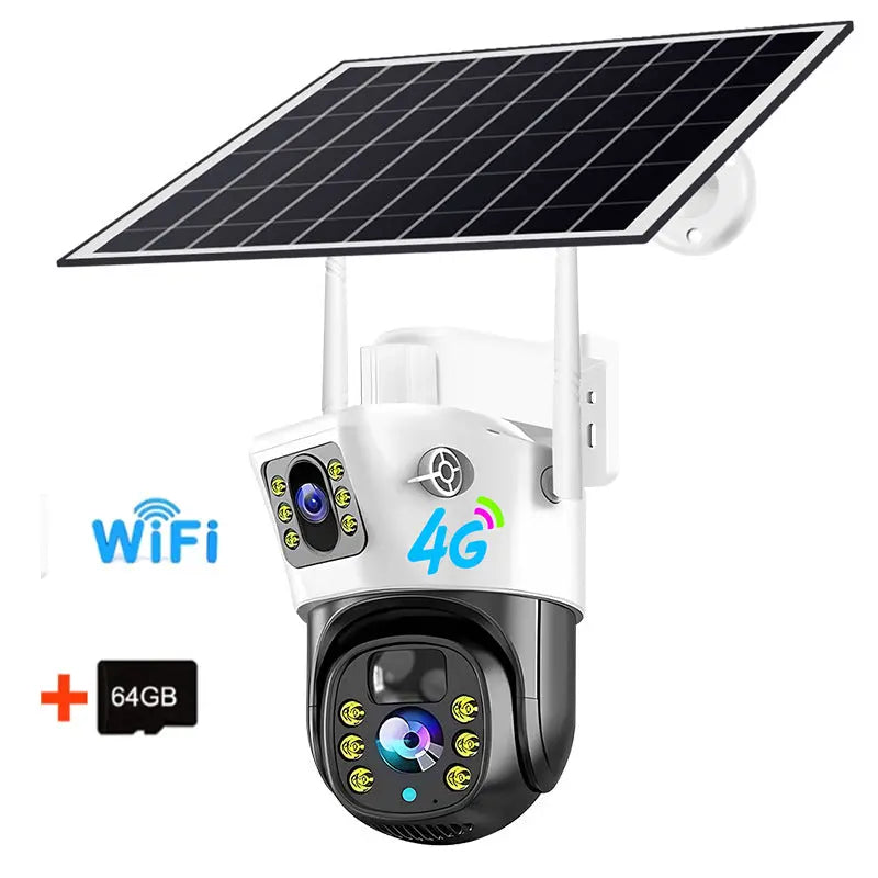 V380PRO  4G Solar Camera 4MP Dual Lens Home Security  Camera With Solar Panel eprolo