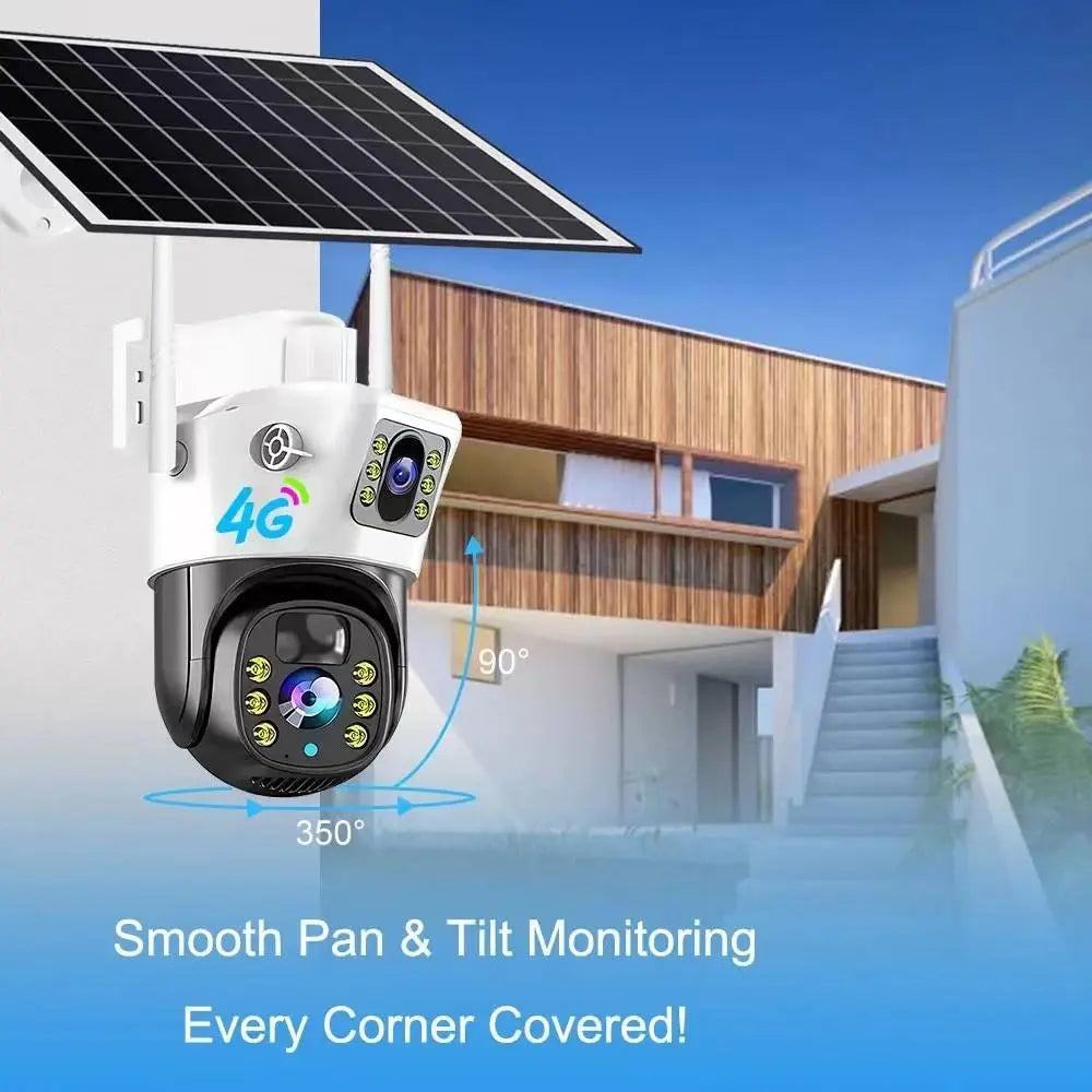 V380PRO  4G Solar Camera 4MP Dual Lens Home Security  Camera With Solar Panel eprolo