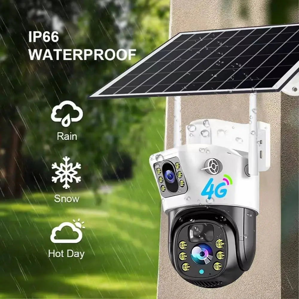 V380PRO  4G Solar Camera 4MP Dual Lens Home Security  Camera With Solar Panel eprolo