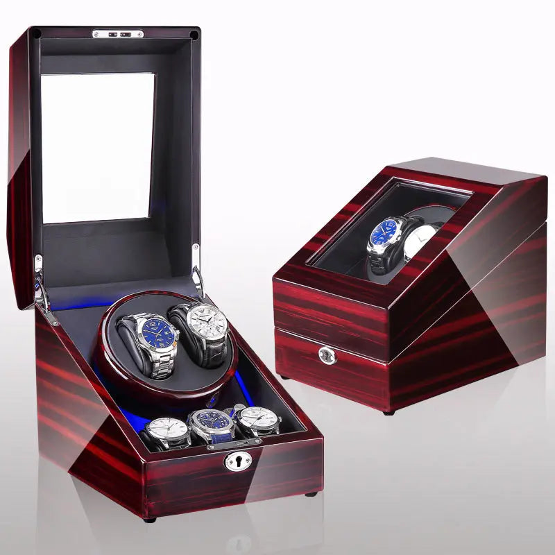 Watch winding box, watch shaker, storage box, LED light, lid open and stop, watch shaker eprolo