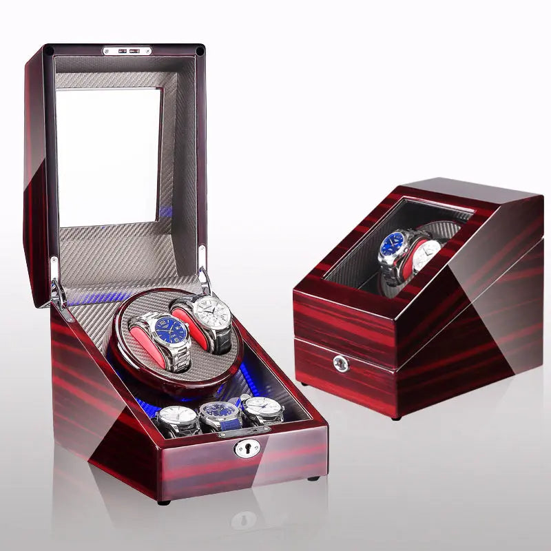 Watch winding box, watch shaker, storage box, LED light, lid open and stop, watch shaker eprolo