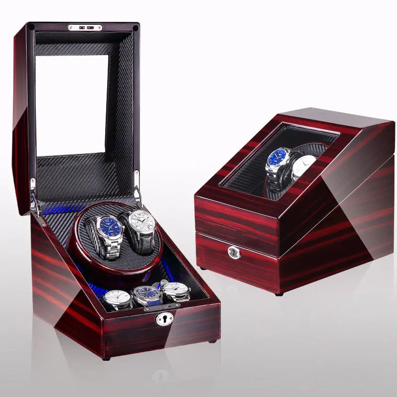 Watch winding box, watch shaker, storage box, LED light, lid open and stop, watch shaker eprolo