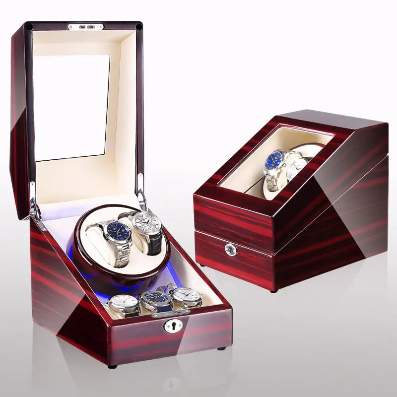 Watch winding box, watch shaker, storage box, LED light, lid open and stop, watch shaker eprolo