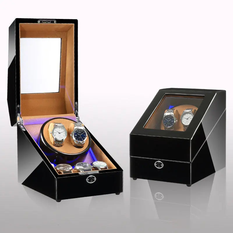 Watch winding box, watch shaker, storage box, LED light, lid open and stop, watch shaker eprolo