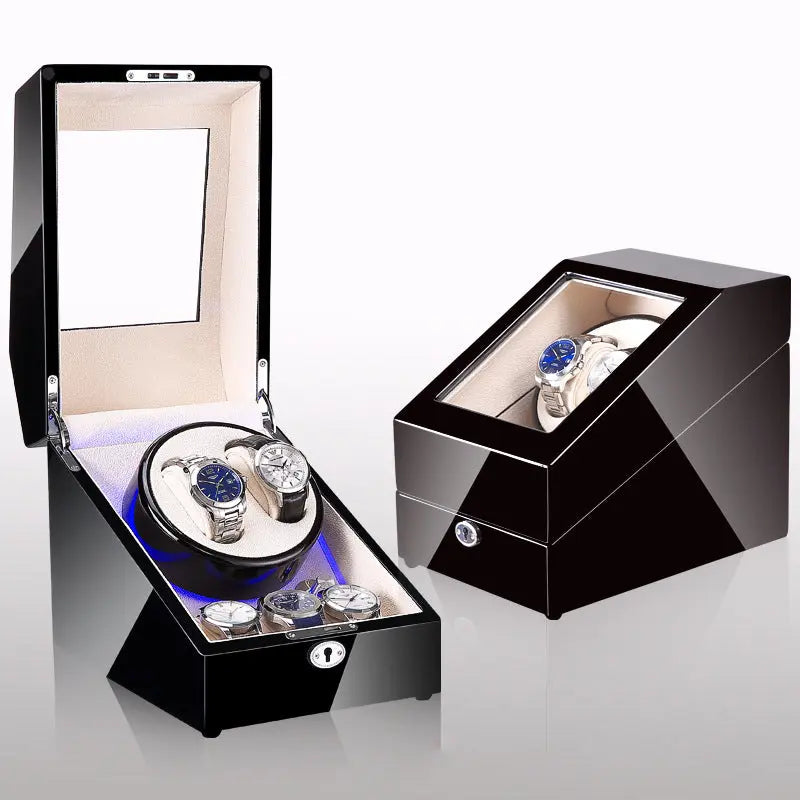 Watch winding box, watch shaker, storage box, LED light, lid open and stop, watch shaker eprolo