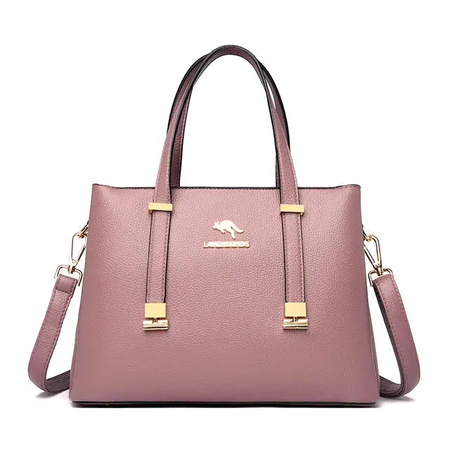 Women Leather Handbags Tri-Fold Large Capacity Women&#39;s Shoulder Bag High Quality Solid Color Messenger Bags For Women Sac A Main