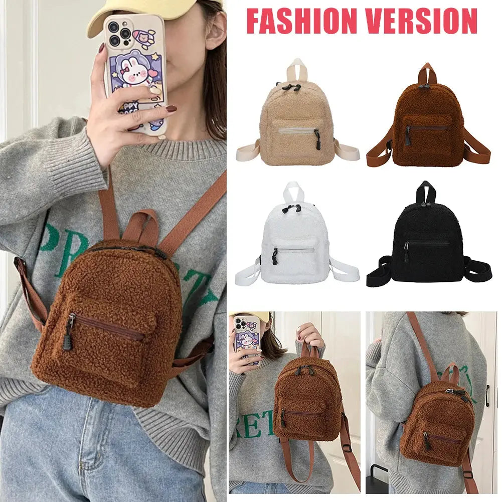 Women Vintage PU Leather Small Backpack New Fashion Lychee Pattern Mini School Bags Female Solid Color Shoulder Bags Rucksack