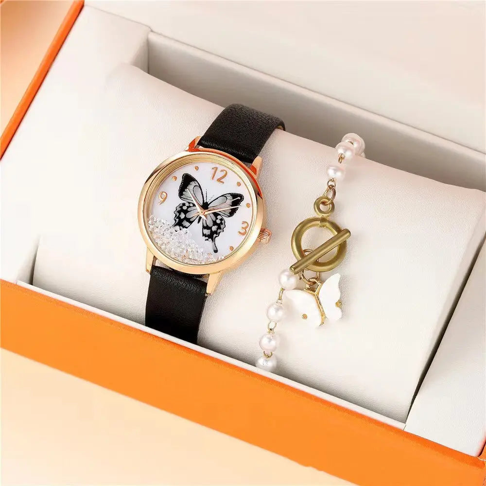 Women's Fashion Numbers Rhinestone Butterfly Quartz Watch eprolo