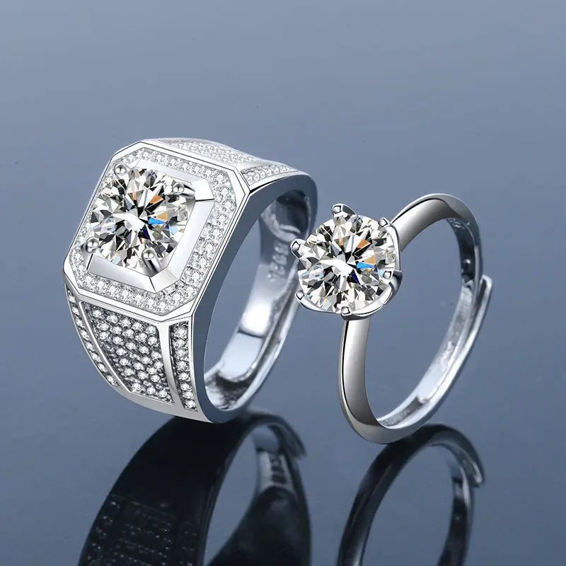 Zircon Wedding Ring Silver-plated Korean Style European And American Domineering eprolo