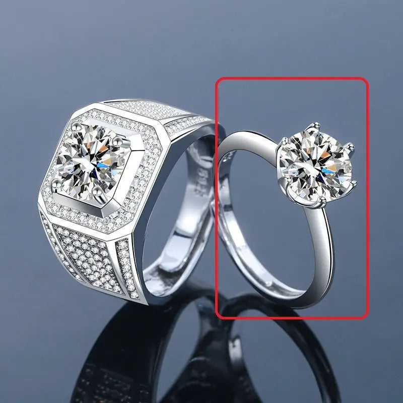 Zircon Wedding Ring Silver-plated Korean Style European And American Domineering eprolo