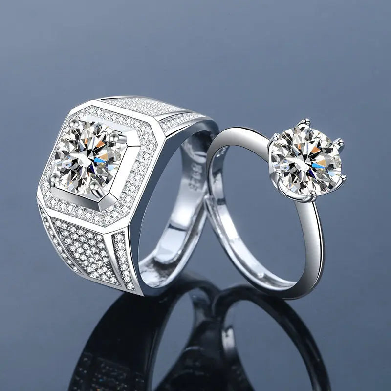 Zircon Wedding Ring Silver-plated Korean Style European And American Domineering eprolo