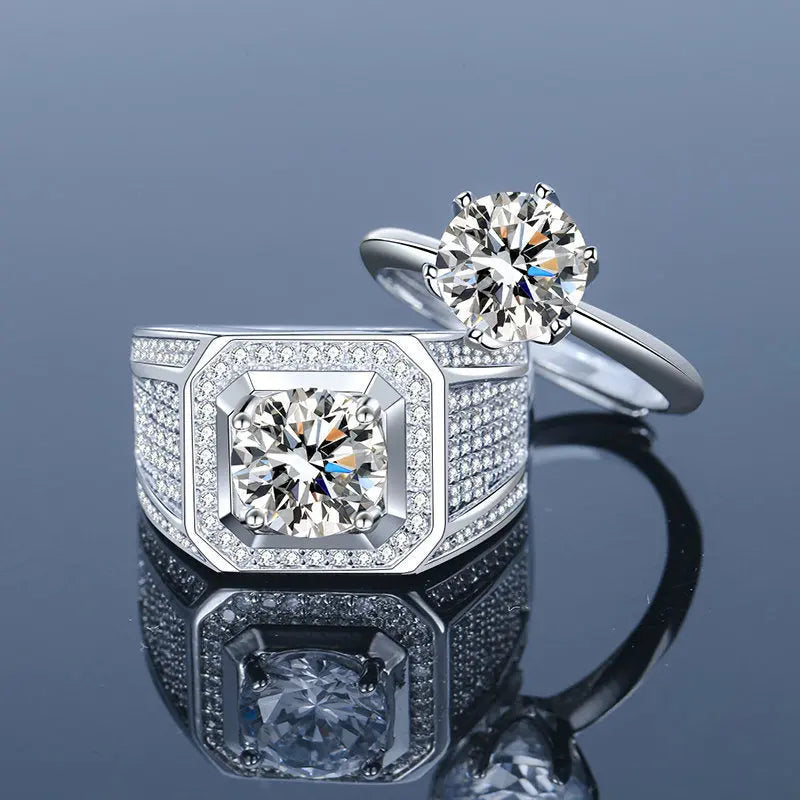 Zircon Wedding Ring Silver-plated Korean Style European And American Domineering eprolo