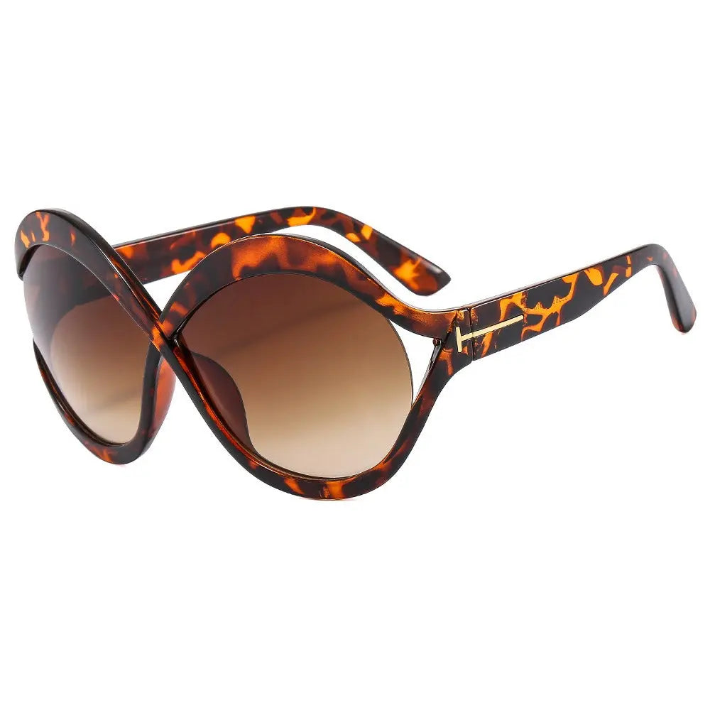 oversized round sunglasses for women leopard brown big frame sun glasses eprolo